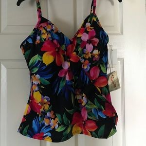 Tankini top in vibrant summer colors